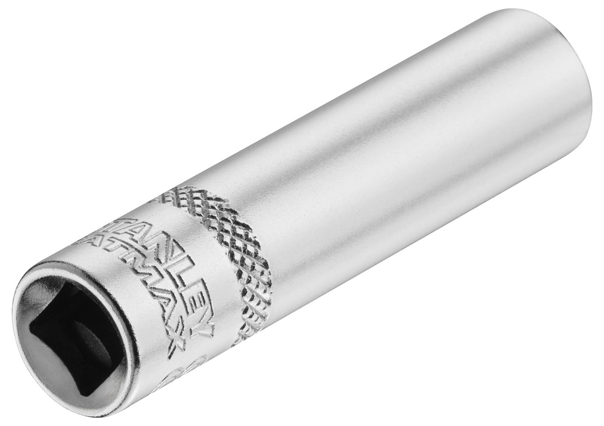 Metalowy przedłużacz do klucza nasadowego, cylindryczny, z wyprofilowanym uchwytem zapewniającym lepszy chwyt, prawdopodobnie przeznaczony do narzędzi.