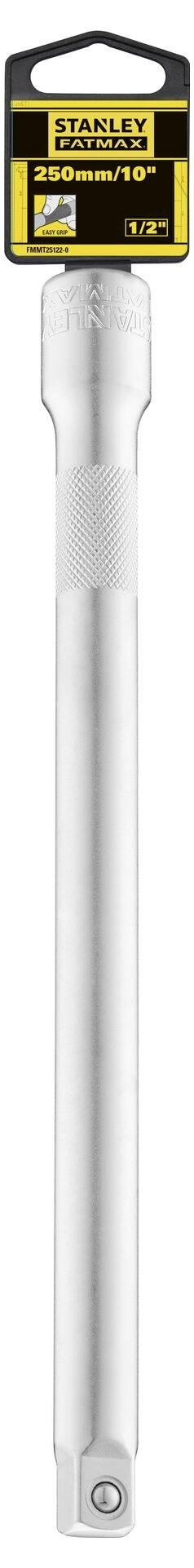 Ilustracja narzędzia przedłużającego Stanley o profilu kwadratowym, o rozmiarze 1/2 cala, z teksturowaną powierzchnią zapewniającą lepszy chwyt.