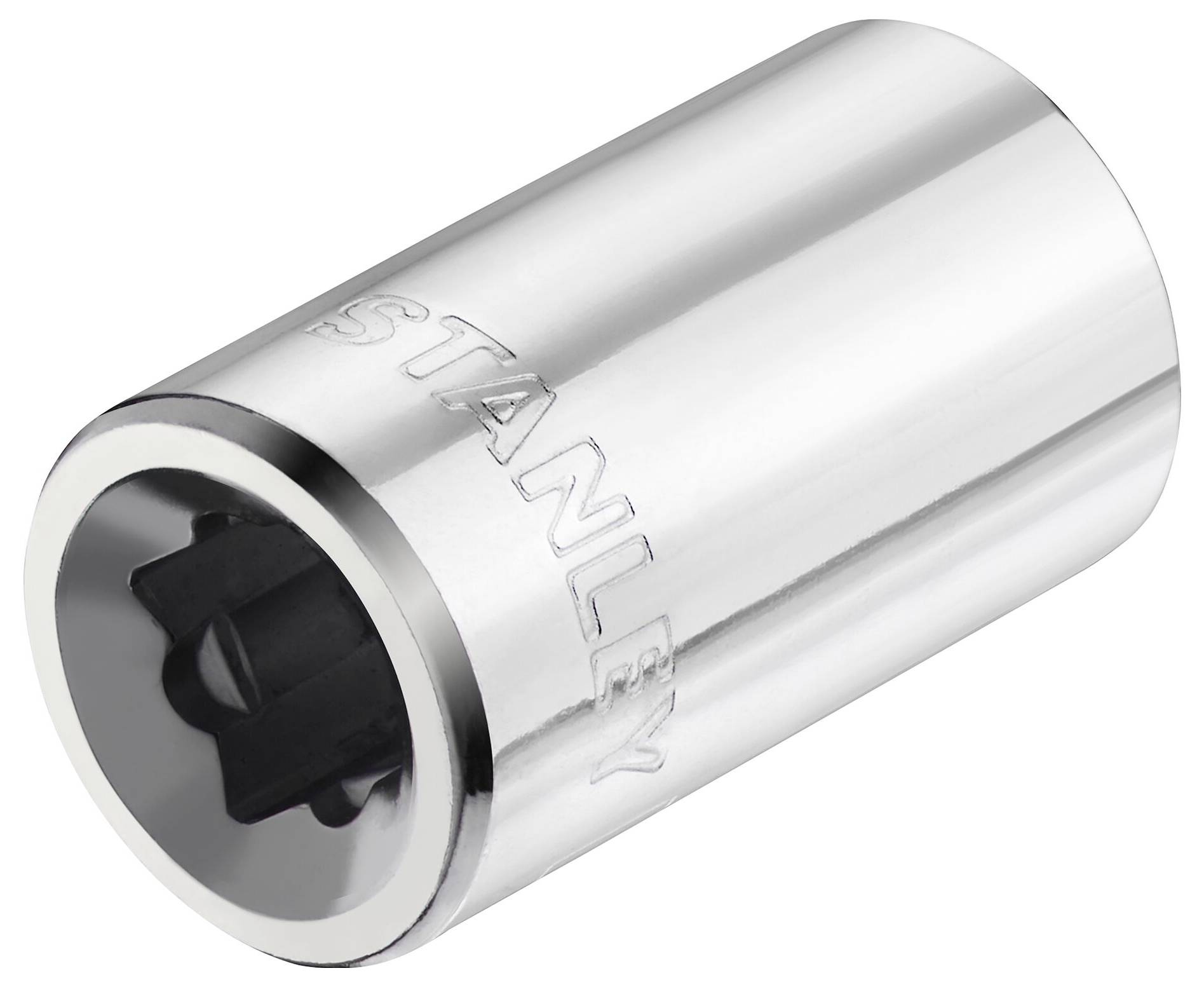 Srebrny orzech z napisem 'Stanley'.