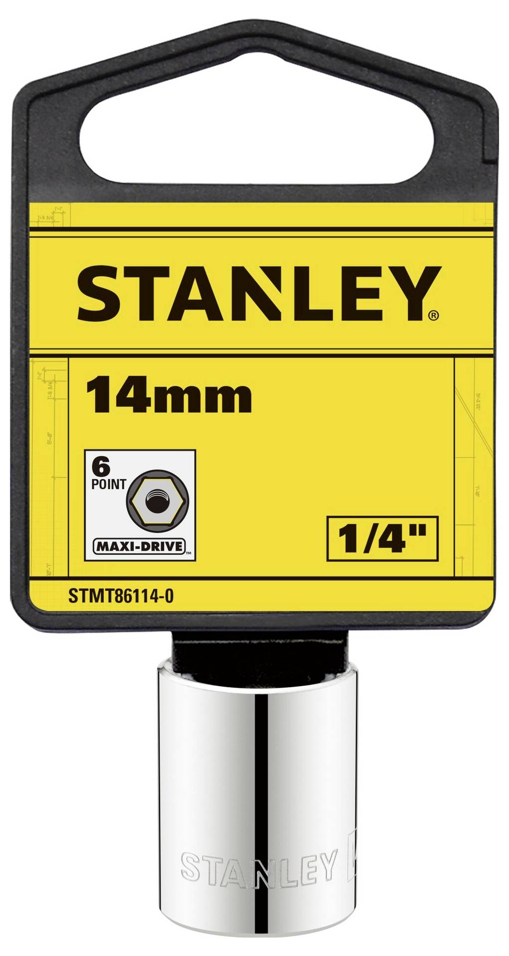 "Nasadka z 6-punktowym systemem Max-Drive firmy Stanley, rozmiar 14 mm, rozmiar 1/4"."