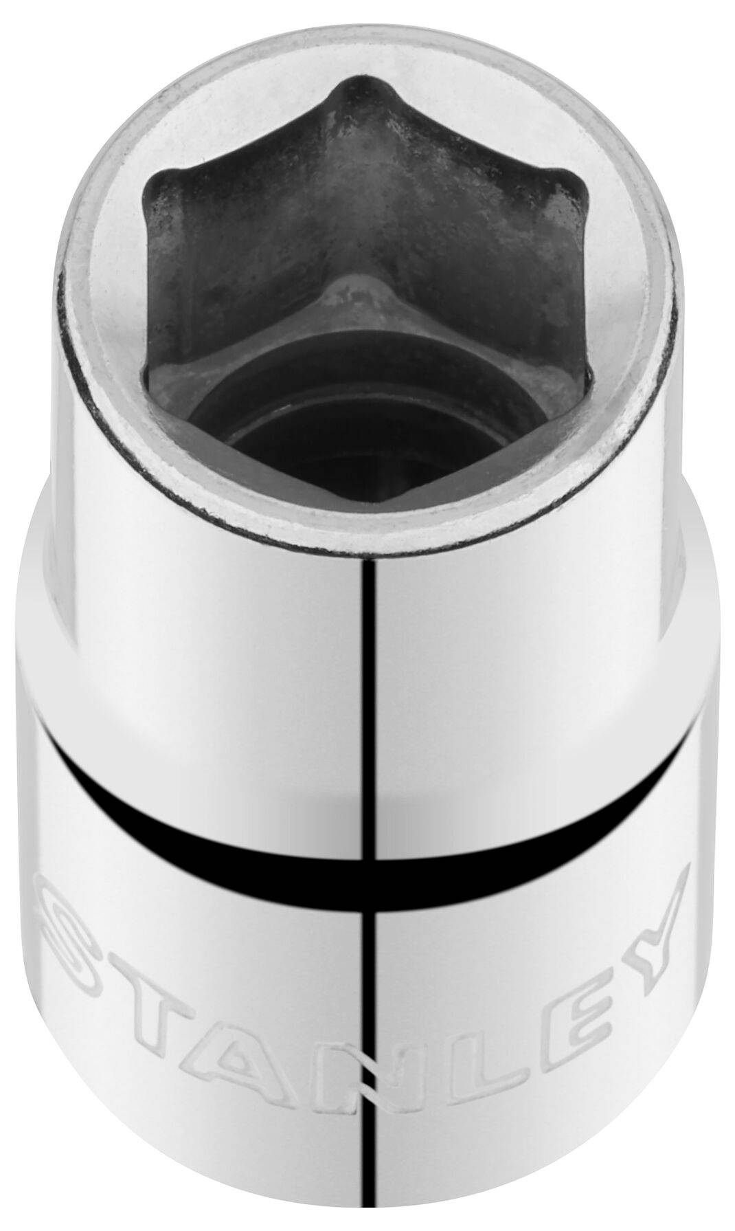 Chromowana nakrętka nasadowa z sześciokątną, obniżoną główką do prac ślusarskich.