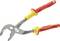 Szczypce z czerwoną i żółtą rękojeścią, z widocznym znakiem firmowym 'STANLEY'. Używane do chwytania i trzymania przedmiotów.