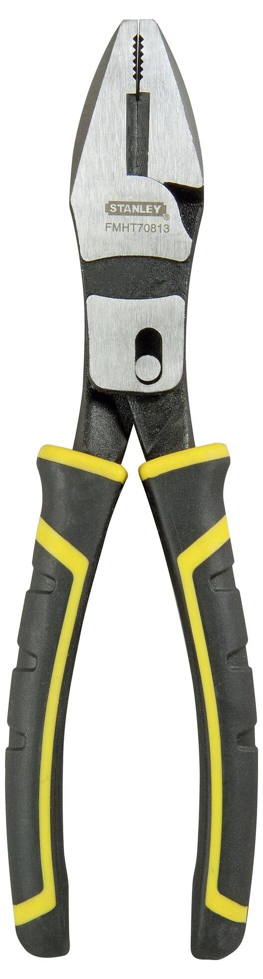 Szczypce z żółto-czarną rękojeścią na białym tle, idealne do prac rzemieślniczych.