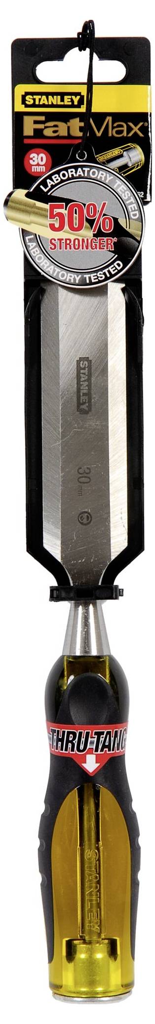 Dłuto Stanley FatMax z ergonomicznym uchwytem, przeznaczone do prac w drewnie. O 50% mocniejsze od modeli standardowych.