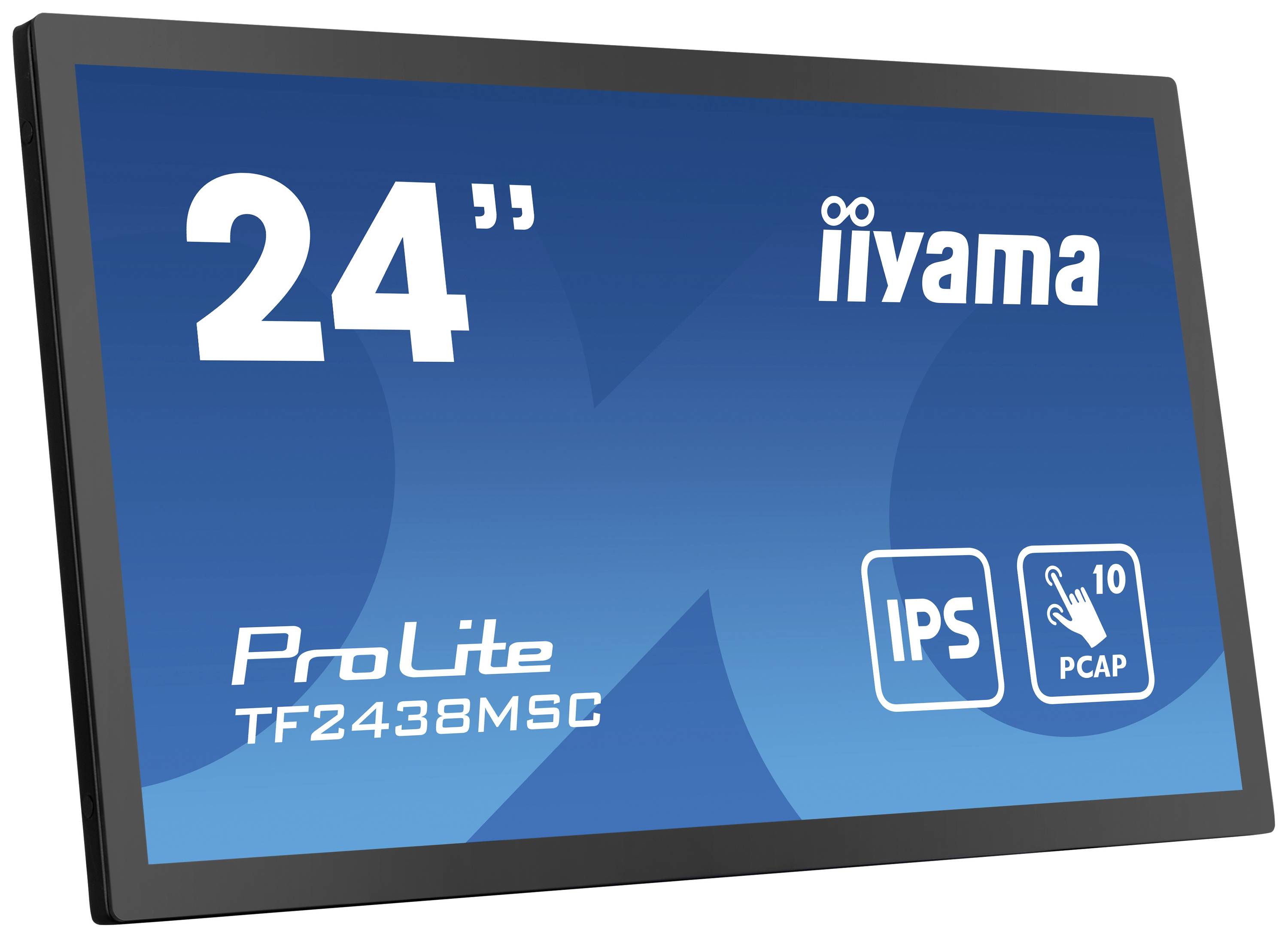 24-calowy monitor firmy iiyama, model 'ProLite TF2438MSC', z technologią IPS i funkcjonalnością ekranu dotykowego z obsługą 10 punktów dotykowych.
