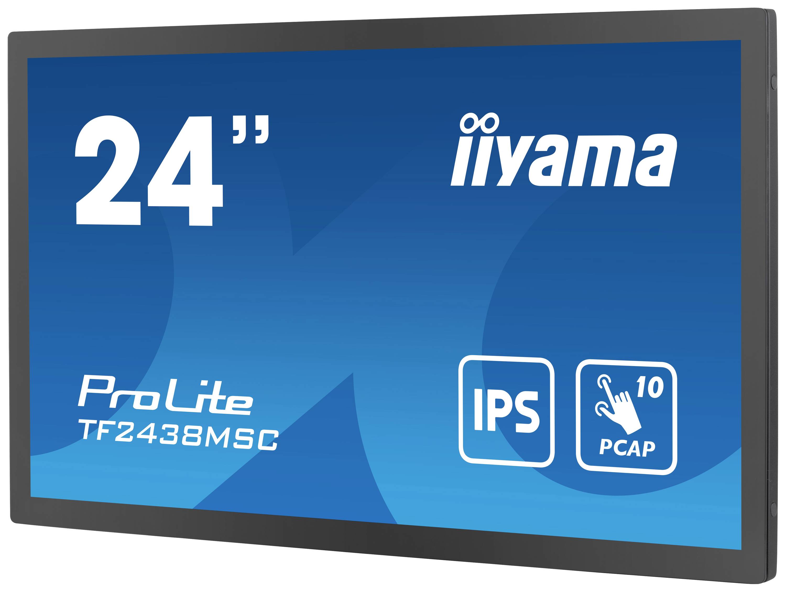 Monitor Iiyama ProLite TF2438MSC o przekątnej 24 cali z technologią ekranu dotykowego IPS i PCAP.