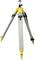 Żółty i srebrny statyw o trójnożnej podstawie z regulowaną głowicą, używany do stabilizacji urządzeń.