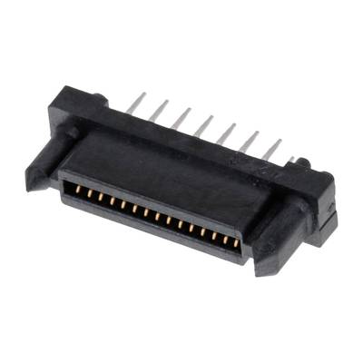 Czarny elektryczny złącz wielostykowy z wieloma metalowymi pinami, używany do łączenia obwodów elektronicznych.