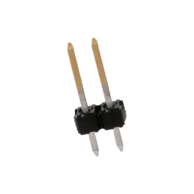 Dwubiegunowy przełącznik w akcesoriach elektronicznych z czarną obudową z tworzywa sztucznego i dwoma metalowymi stykami.