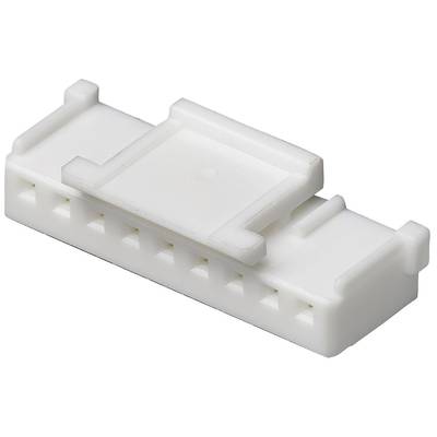 Biały wtyk plastikowy z wieloma otworami stykowymi, prawdopodobnie przeznaczony do połączeń elektronicznych w urządzeniach lub kablach.