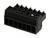 Czarny złącz z tworzywa sztucznego z dziewięcioma otworami, odpowiedni do połączeń elektrycznych.