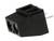 Czarny, dwubiegunowy złącze wtykowe z dwoma metalowymi stykami. Odpowiedni do obwodów elektrycznych lub podłączeń urządzeń.