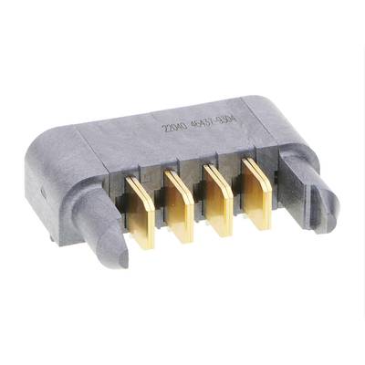 Mały czarny elektryczny złącz z pozłacanymi stykami, oznaczony numerem 2204095431-9304, na białym tle.