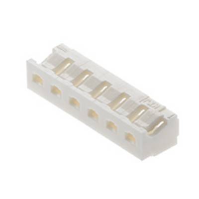 Biała elektryczna wtyczka łączeniowa z sześcioma gniazdami w rzędzie, przeznaczona do stosowania w urządzeniach elektronicznych.