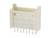 Ośmiobiegunowe złącze wtykowe z tworzywa sztucznego z metalowymi stykami, przeznaczone do zastosowań przemysłowych. Złącze jest w kolorze beżowym i przystosowane do montażu na płytce drukowanej.