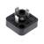 Czarny złącze kwadratowe z czterema stykami metalowymi, odpowiednie do urządzeń elektronicznych lub obwodów.