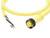 Żółty kabel z odkrytymi końcówkami i okrągłą, wielostykową wtyczką.