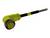 Żółty, kątowy złącz z wieloma małymi punktami przyłączeniowymi na końcu, połączony z przewodem prowadzącym.