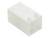Biała plastikowa złączka w kształcie prostokąta, posiadająca dwa otwarte przyłącza z przodu.