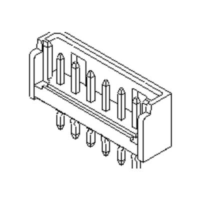 Diagram złącza elektrycznego z wieloma stykami w dwóch rzędach.