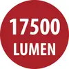 Czerwona okrągła etykieta z napisem "1750 LUMEN" w dużym białym tekście.