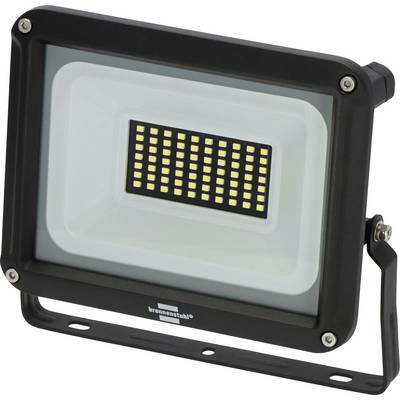 Czarna lampa LED do oświetlania halogenowego z uchwytem montażowym i centralną siatką świateł, pokazana na białym tle.