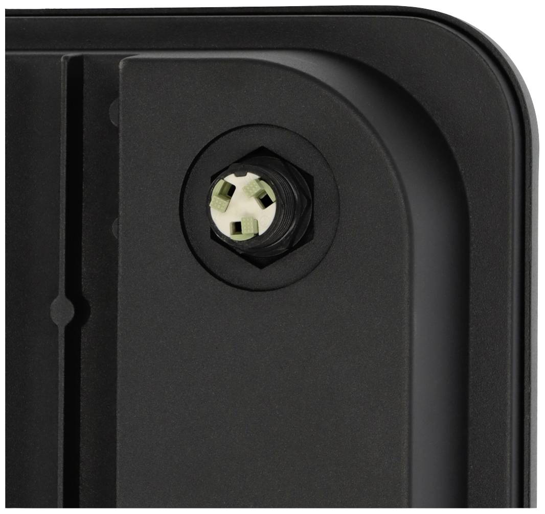 Czarny kątownik z sześciokątną śrubą stalową w rogu, widoczny na górnej powierzchni urządzenia elektronicznego.