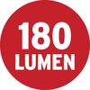 '180 lumenów' na białym tle w czerwonym kole.