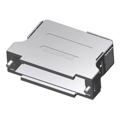 'Element złącza w kształcie prostokąta z wieloma stykami, przeznaczony do połączeń elektronicznych.'