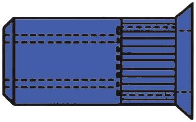 Niebieski kolb techniczny z liniami poziomymi i pionowymi oraz detalami w ciemniejszym odcieniu niebieskiego, prezentujący wyraźnie zorganizowaną kompozycję.