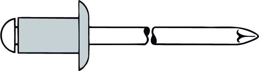 Nit ozdobny składający się z trzpienia zakończonego szeroką główką oraz zawleczki przewleczonej przez ten trzpień.