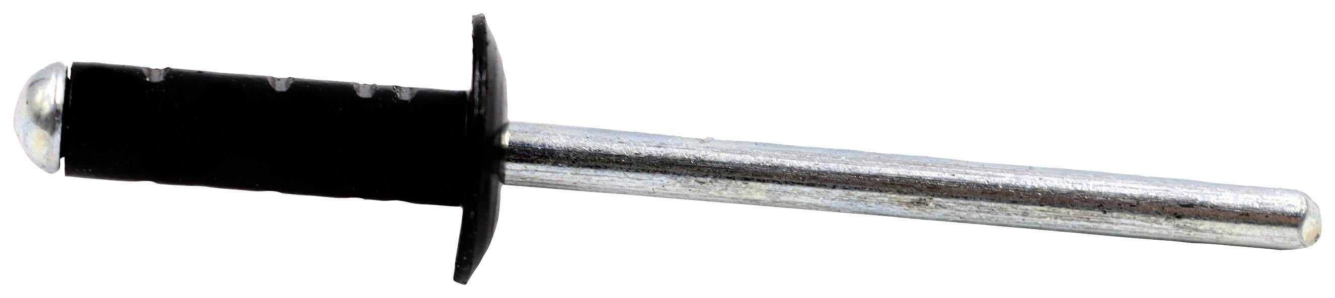 Nit jednostronnie rozprężny, składający się ze srebrnego trzpienia i czarnej główki, używany do łączenia elementów materiałowych.