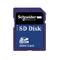 Karta SDHC firmy Schneider Electric, niebieska, z napisem SD Disk i logo karty SDHC, wskazuje rodzaj pamięci.
