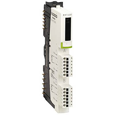 Elektroniczny moduł sterujący z zaciskami przyłączeniowymi 'A' i 'B' oraz oznaczeniami na białej przedniej powierzchni.