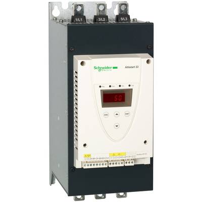 Altistart 22 firmy Schneider Electric, elektroniczny rozrusznik softstart do silników, wyposażony w wyświetlacz i przyciski sterujące na przedniej stronie.