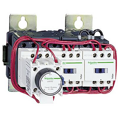 Przekaźnik Schneider Electric z połączeniami kablowymi, przedstawiający elementy elektryczne obwodów dla systemów sterowania.