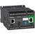 Jednostka sterująca z wieloma złączami i diodami LED, oznaczona logo 'Schneider Electric'. Widoczne teksty dotyczące komunikacji i zasilania.