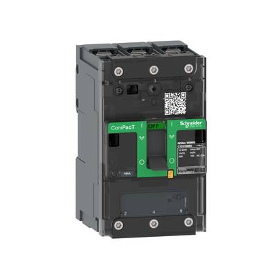 Wyłącznik nadprądowy w czarnej obudowie, z zielonym napisem 'ComPacT' i kodem QR, przeznaczony do zabezpieczania systemów elektrycznych.