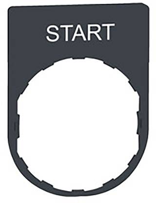 Symbol przycisku „START" na czarnym tle, otoczony owalną ramką, prawdopodobnie oznaczający punkt startowy lub przełącznik.