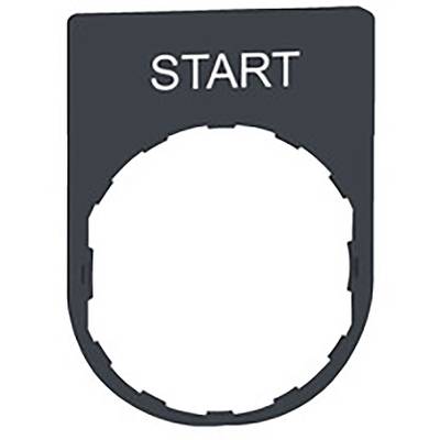 Symbol przycisku „START" na czarnym tle, otoczony owalną ramką, prawdopodobnie oznaczający punkt startowy lub przełącznik.