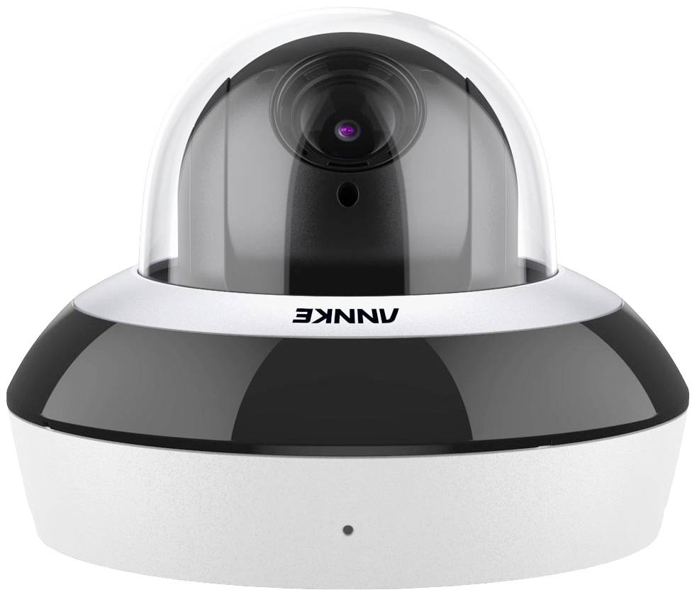 Kamera do monitoringu wnętrz w kształcie kopuły na białym tle.