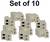 Dziesięć białych zacisków elektrycznych jest widocznych w dwurzędowym ustawieniu. Na górze widnieje napis 'Set of 10'.