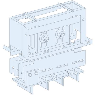 Techniczny diagram przedstawia układ elektryczny ze złożonymi komponentami i przyłączami, prawdopodobnie element wyposażenia szafy sterowniczej.