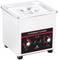 Oczyszczacz ultradźwiękowy z regulatorami temperatury i czasu, oznaczony na przedniej stronie napisem 'Ultrasonic Cleaner'.