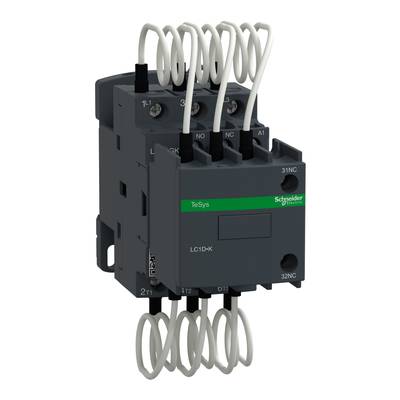 Elektryczny przekaźnik firmy Schneider Electric z wieloma przewodami przyłączeniowymi, model TeSys LC1D. Odpowiedni do instalacji rozdzielczych.
