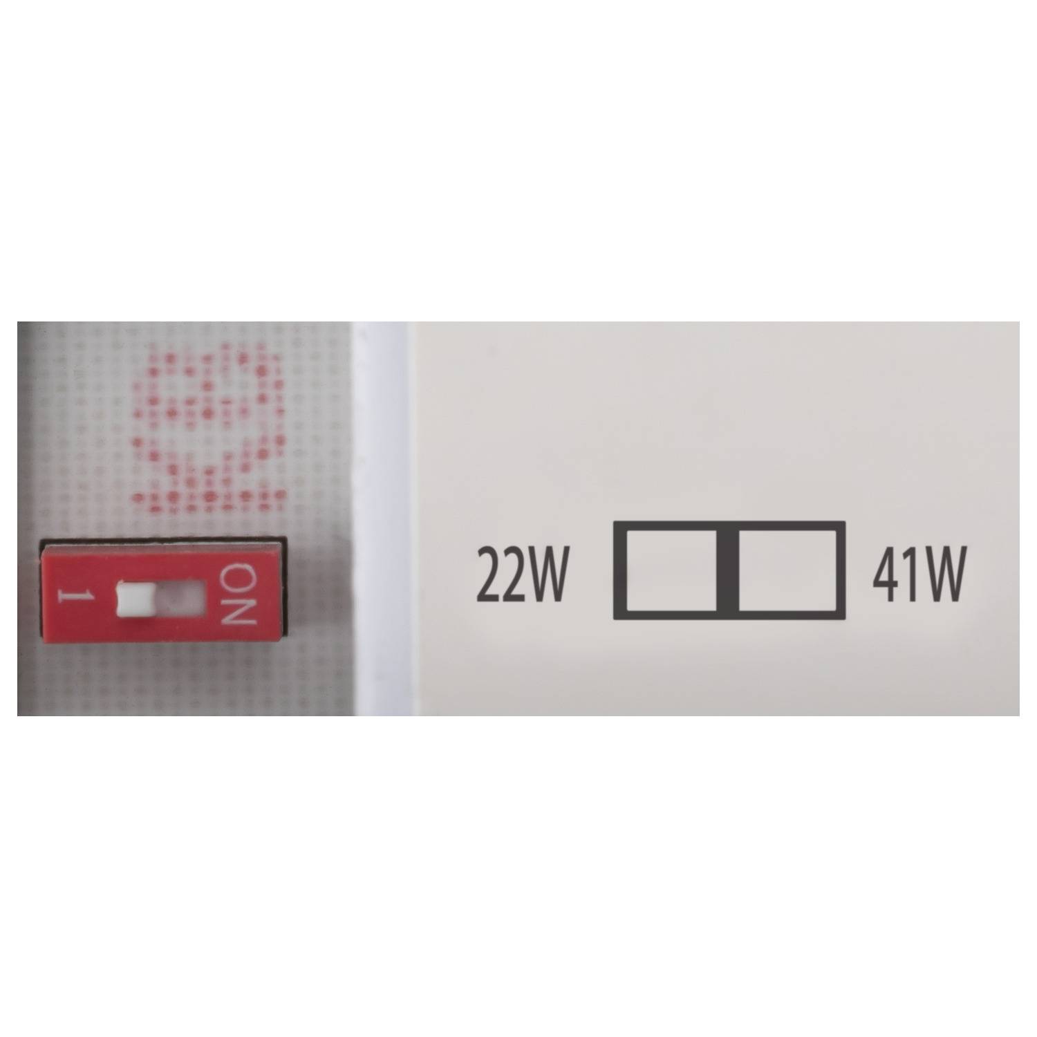 Przełącznik z opcjami: 22W lub 41W. Przełącznik jest ustawiony na 'ON'.