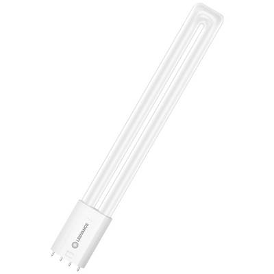 Lampa LED o podłużnym, zakrzywionym kształcie z czterema pinami u podstawy.