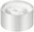 Okrągły biały cylinder z tworzywa sztucznego z żłobionym srebrnym brzegiem, prawdopodobnie filtr lub element urządzenia technicznego.