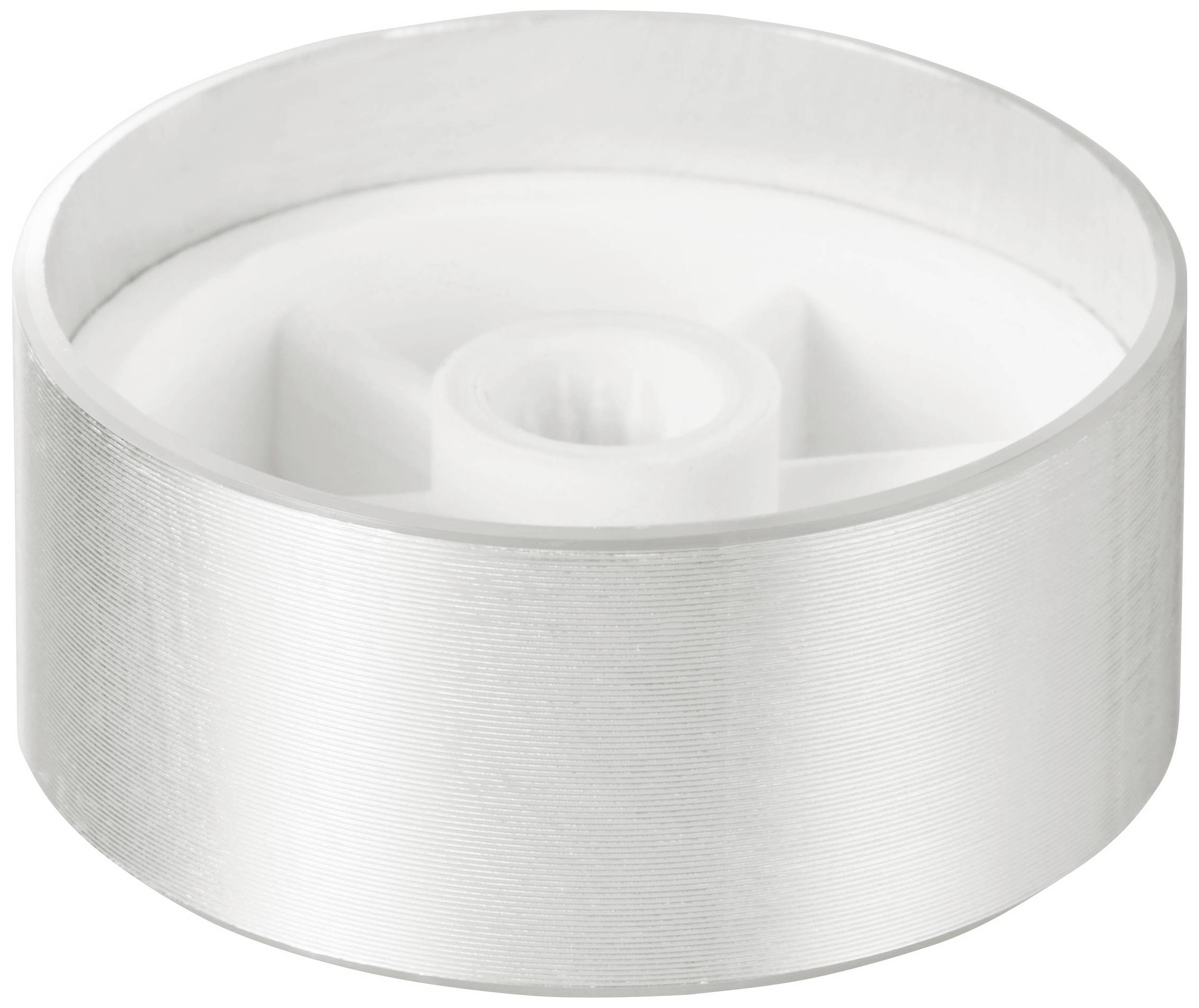 Srebrzysta cewka metalowa, ukształtowana cylindrycznie, stosowana głównie w zastosowaniach przemysłowych, takich jak elementy maszyn lub produkcja narzędzi.