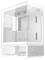 Białe, transparentne obudowa komputerowa z wentylowaną przednią i bocznymi ściankami. Idealna do prezentacji podzespołów komputerowych.